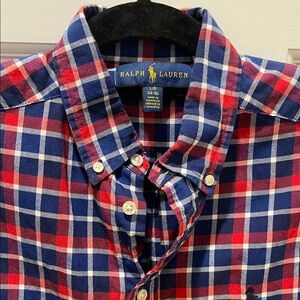 Ralph Lauren Boys Plaid Shirt in Red and Blue. size L (14-16)